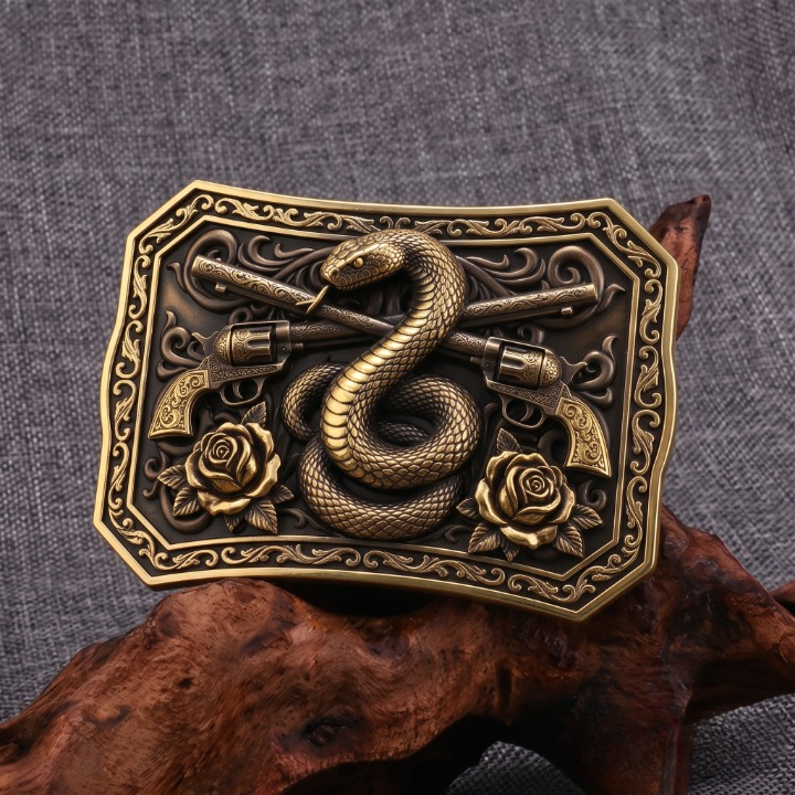 Revolver Rose Western Cowboy Belt Buckles