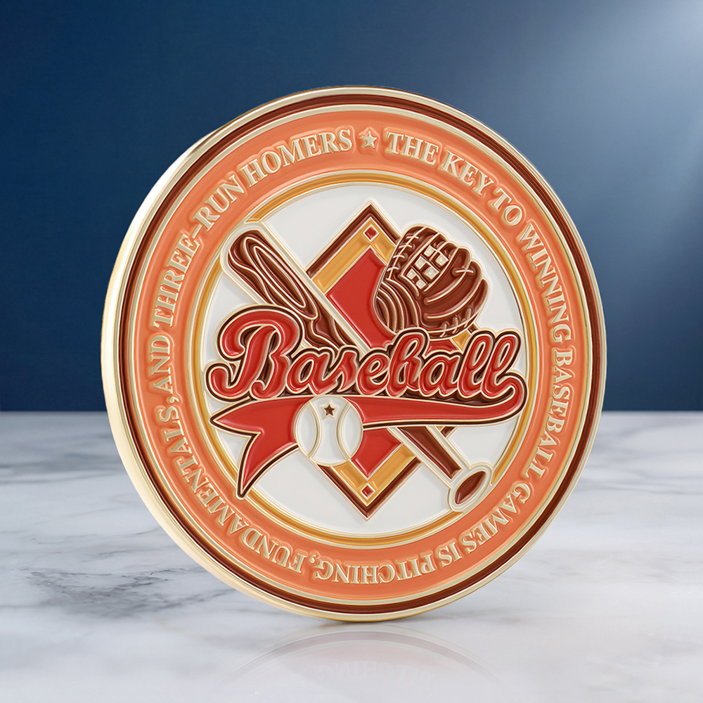 Tournament Baseball Motivational Challenge Coin