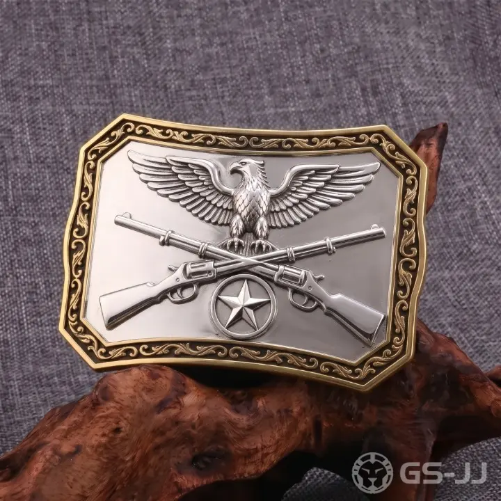 American Eagle Double Rifle Western Belt Buckles For Men American Eagle Double Rifle Western Belt Buckles For Men
