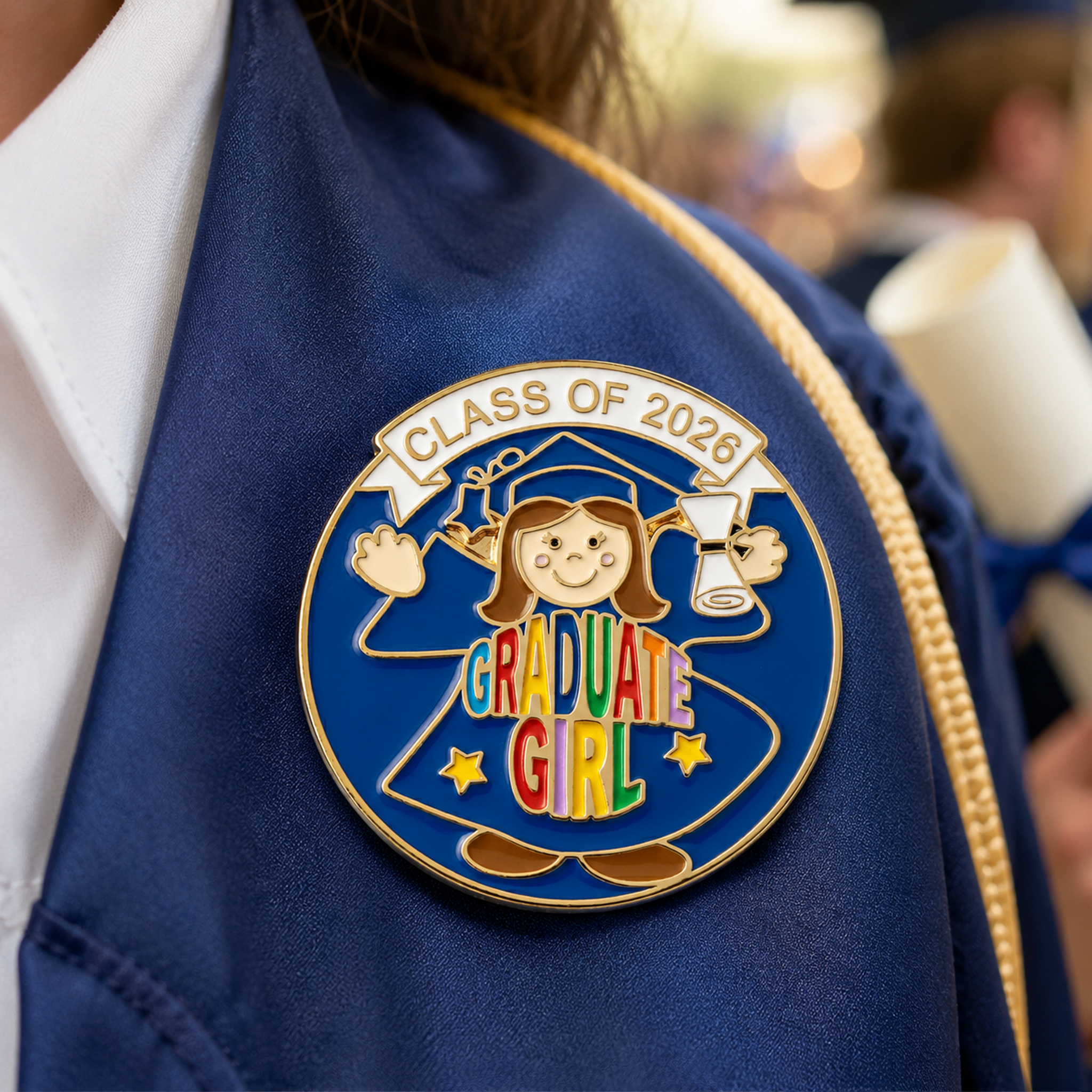 Graduate Girl Fun Commemorative Pin