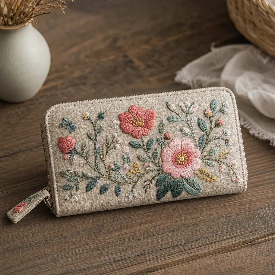Embroidered Wallet