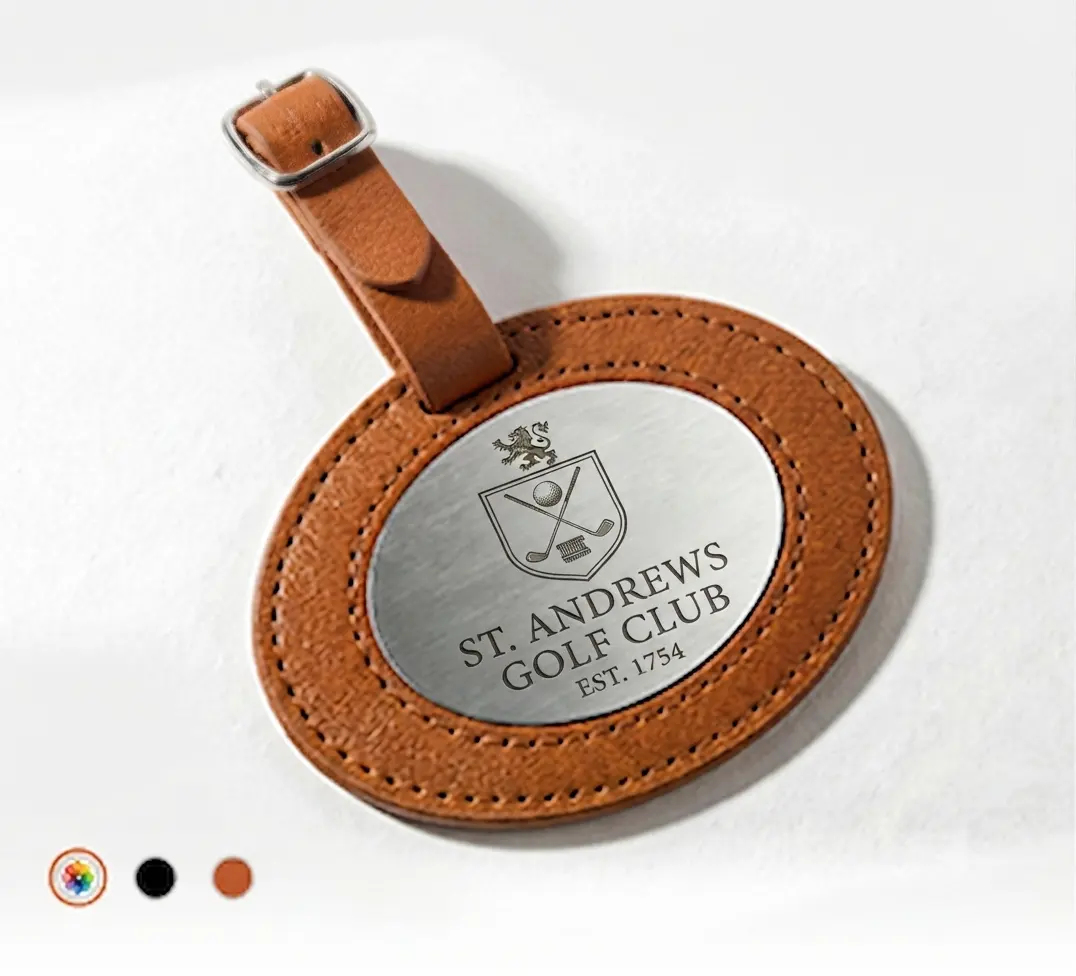 Oval_Metal_Inlay_Brown_Leather_Golf_Bag_Tag