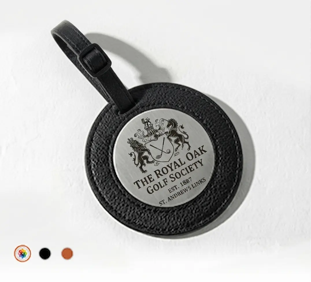 Round_Metal_Inlay_Leather_Golf_Bag_Tag_-_The_Royal_Oak_Golf_Society