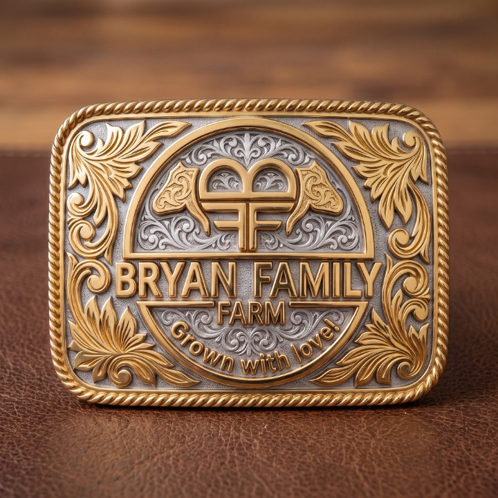 Two-Tone Gold Silver Custom Name Belt Buckles