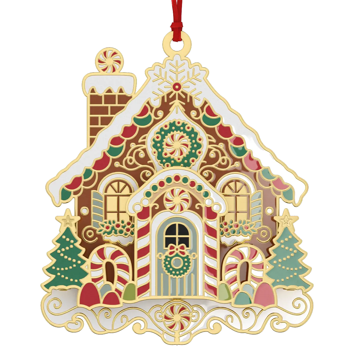 Multi-Layer Gold Etched Ornaments