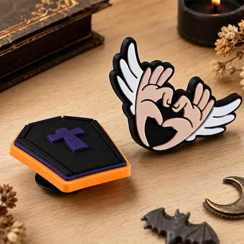 Gothic Coffin and Winged Heart Hands Shoe Charms Gothic Coffin and Winged Heart Hands Shoe Charms