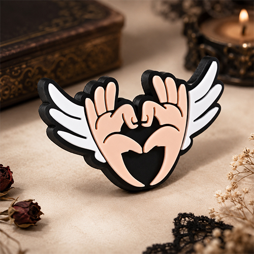 Romantic Angel Wings Heart Hands PVC Shoe Charm