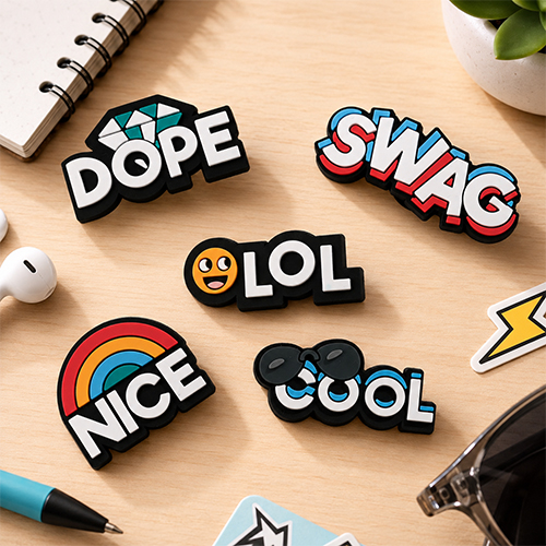 Streetwear Slang Word Expression 2D PVC Shoe Charms