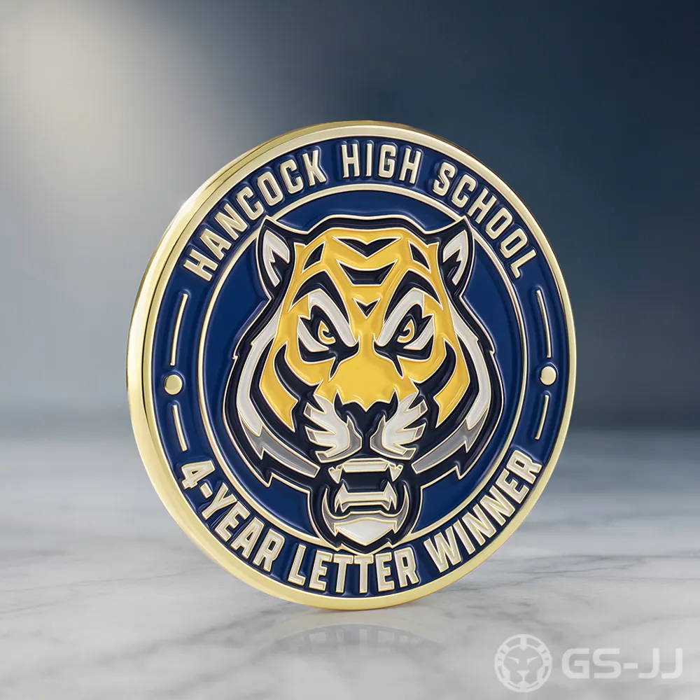 Hancock HS Tiger Varsity Letter Sports Coin Hancock HS Tiger Varsity Letter Sports Coin