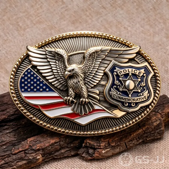American Flag Eagle Police Belt Buckle American Flag Eagle Police Belt Buckle