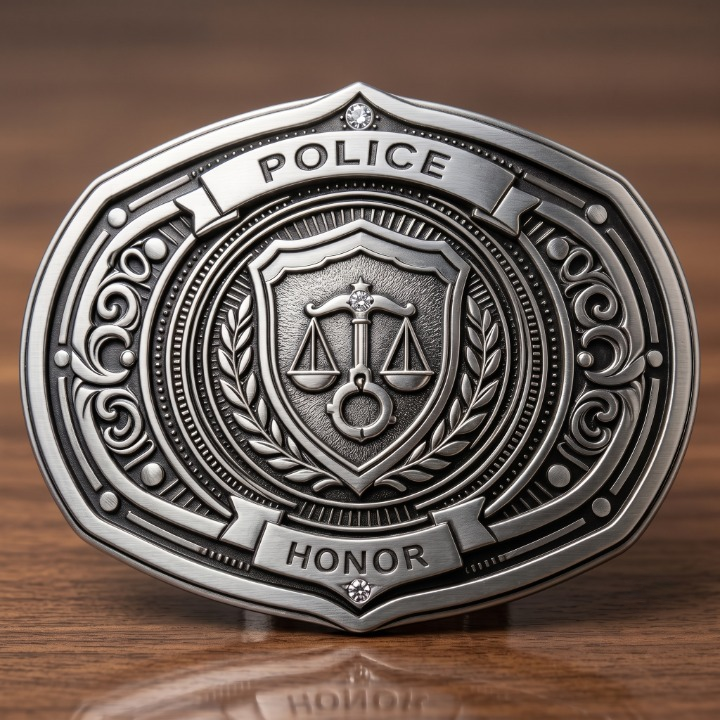 Justice Scale Honor Police Belt Buckle