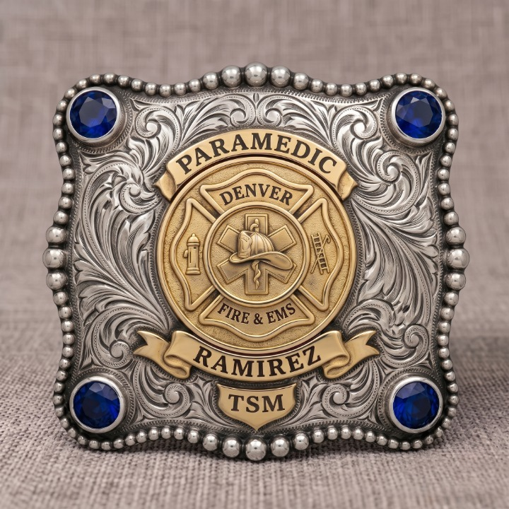 Paramedic Maltese Cross Firefighter Belt Buckle