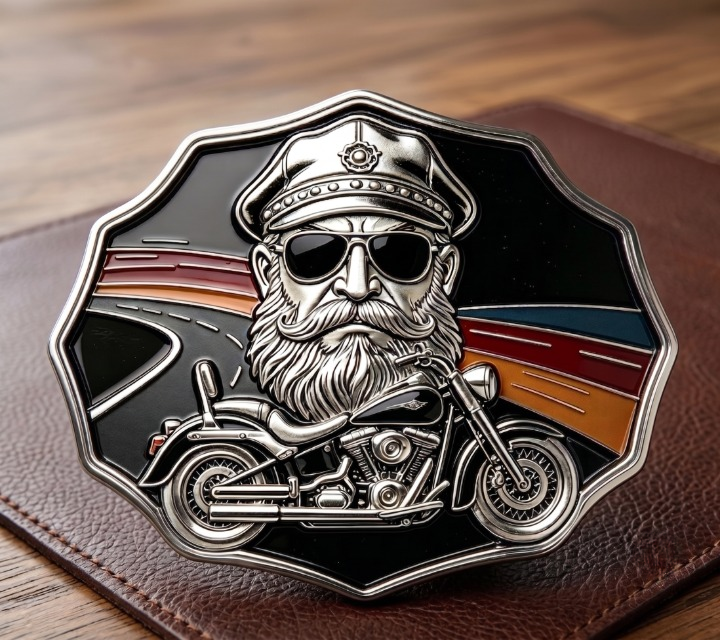 Biker Highway Motorcycle Belt Buckle