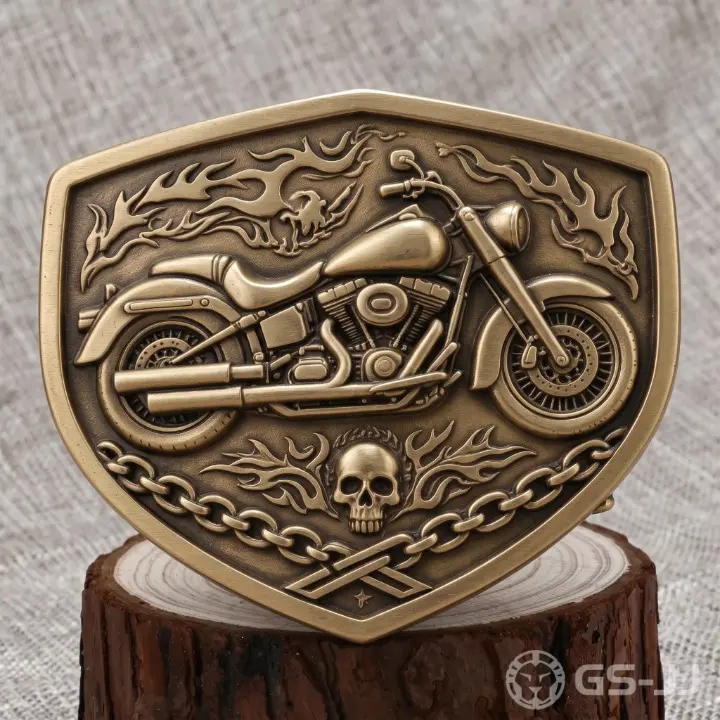 Shield Vintage Flame Skull Motorcycle Belt Buckle Shield Vintage Flame Skull Motorcycle Belt Buckle