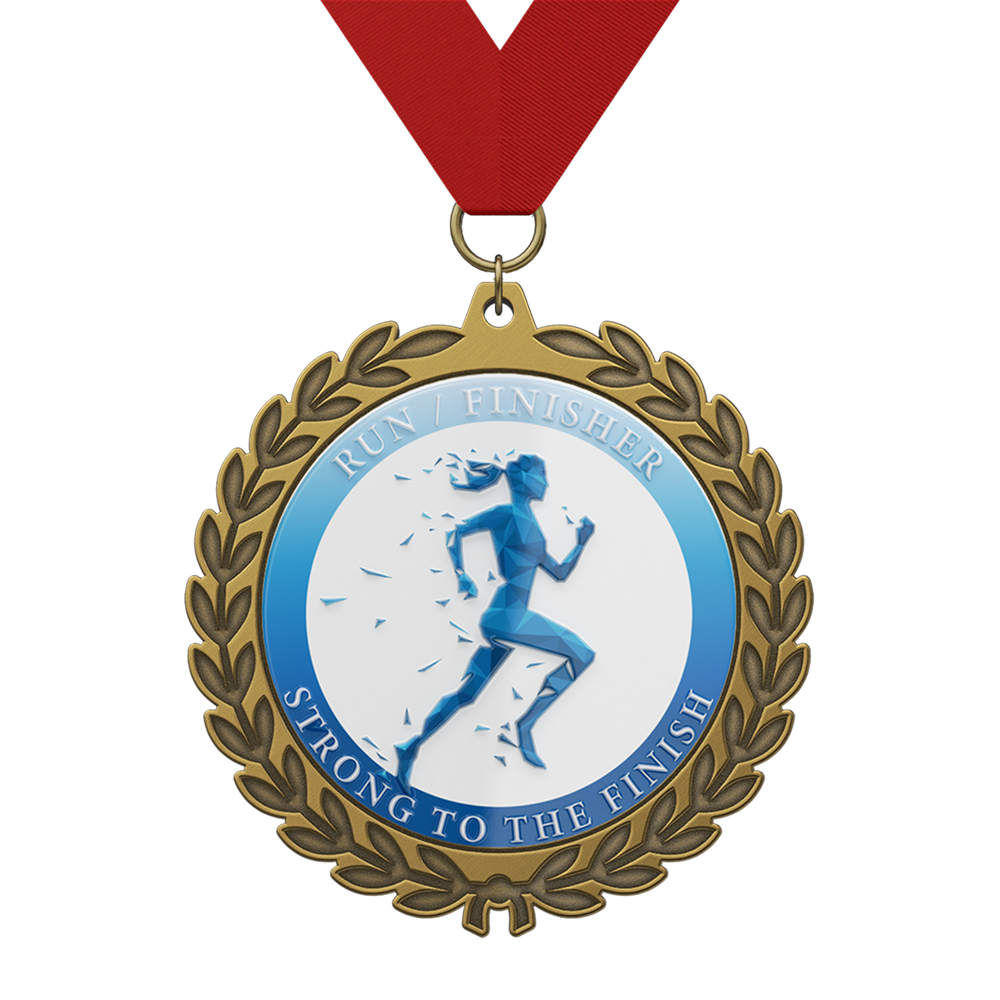 Strong To The Finish Runner Medal with Ribbon