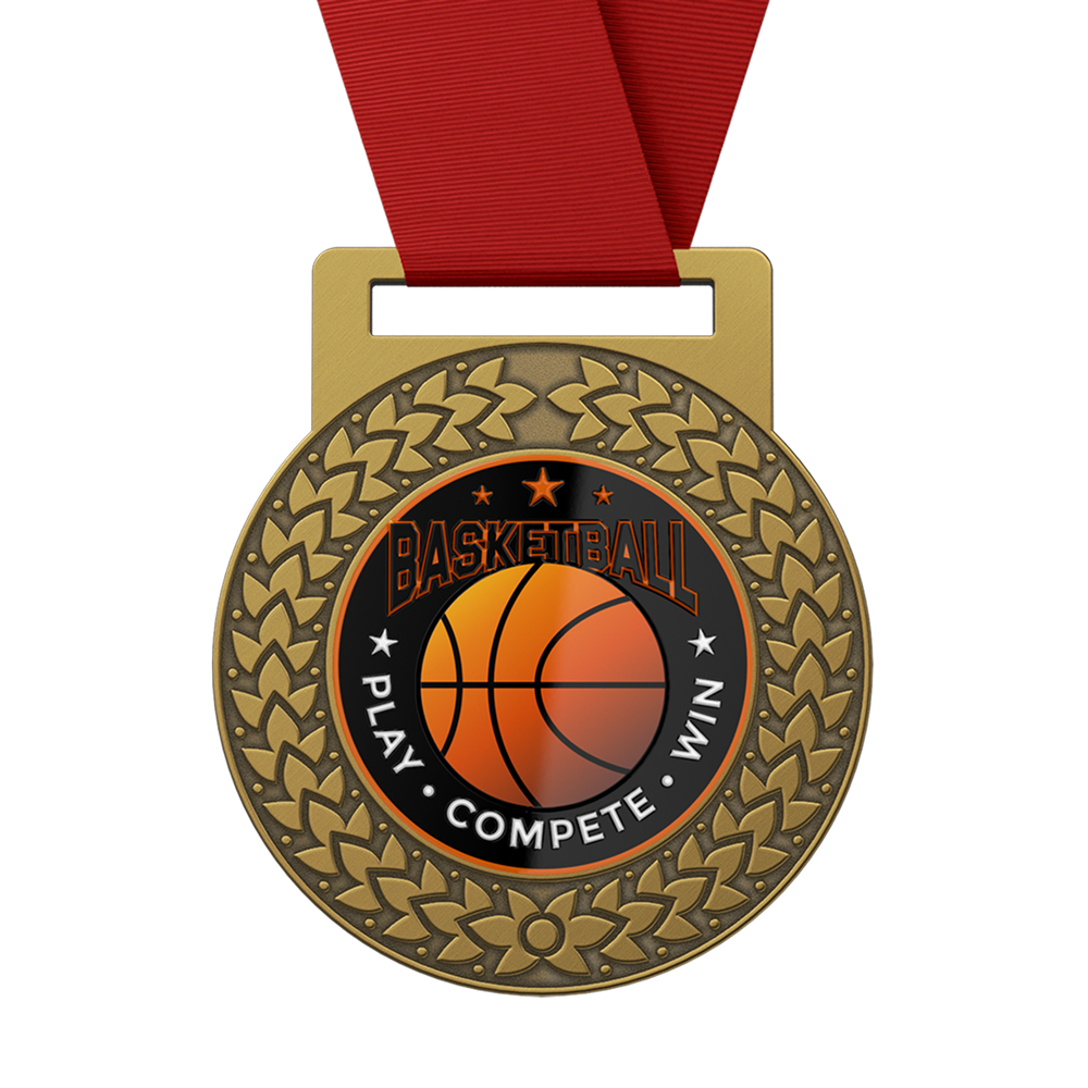 Custom Basketball Championship Medals with Ribbon Custom Basketball Championship Medals with Ribbon