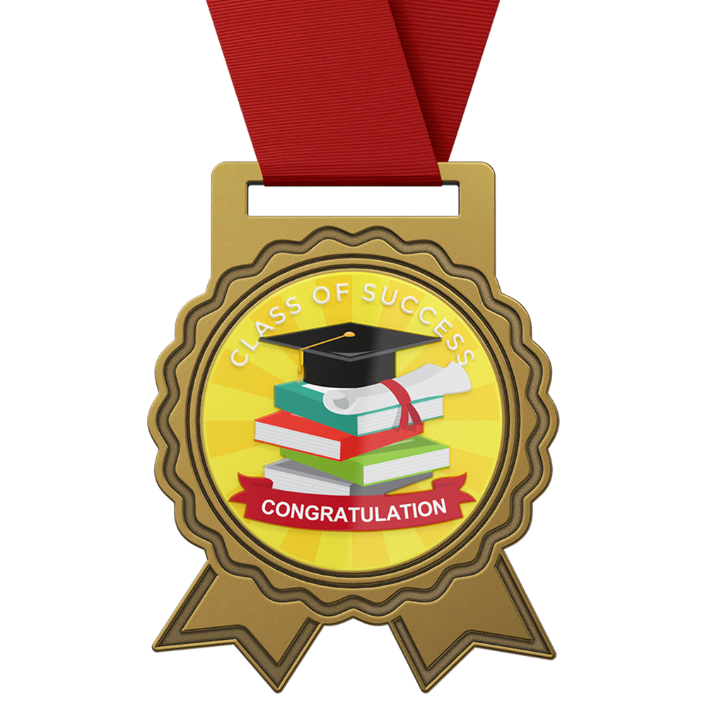 Custom Graduation Academic Medal with Ribbon Custom Graduation Academic Medal with Ribbon