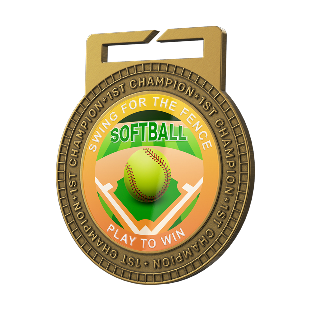 Custom Softball Champion Medal Detail