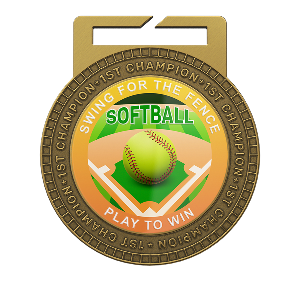 Custom Softball Champion Medal Front
