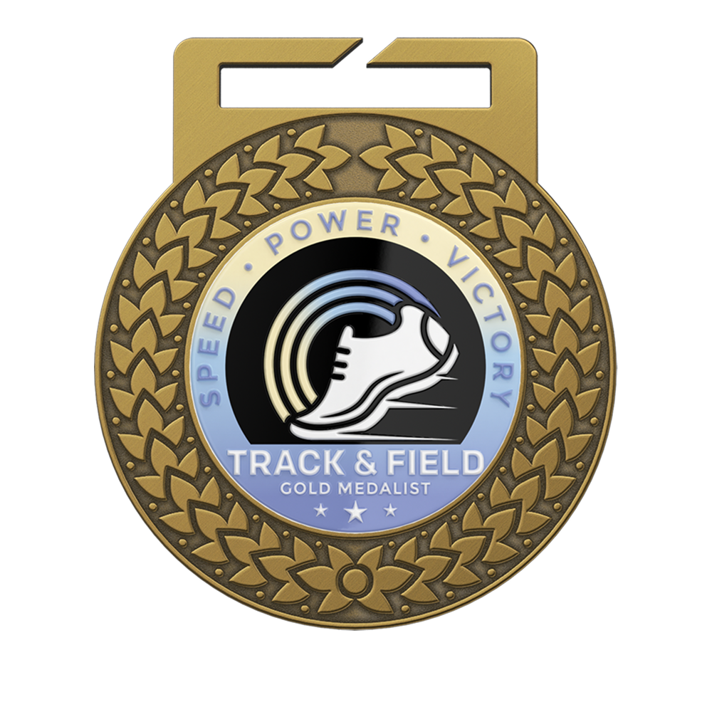 Custom Track And Field Medal Front