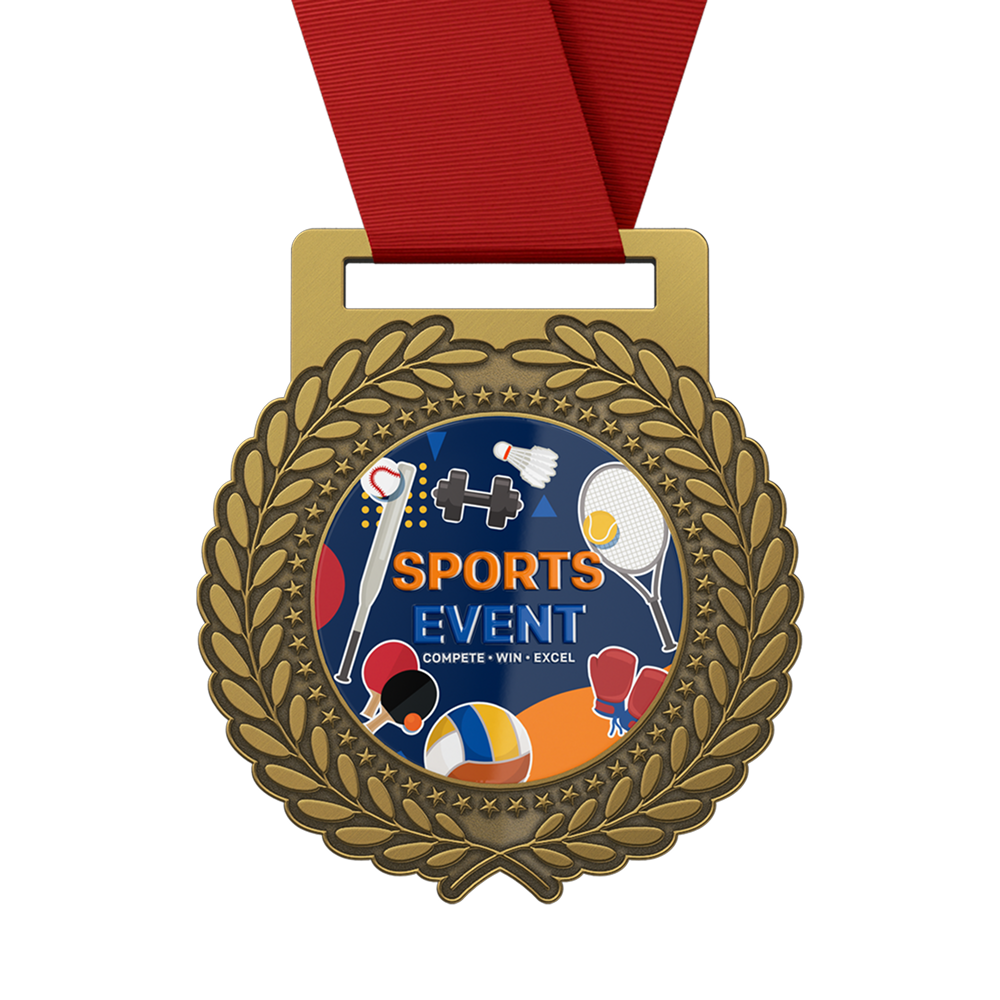Sports Event Race Medal with Ribbon