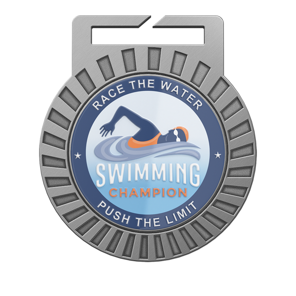 Swimming Achievement Medal Front