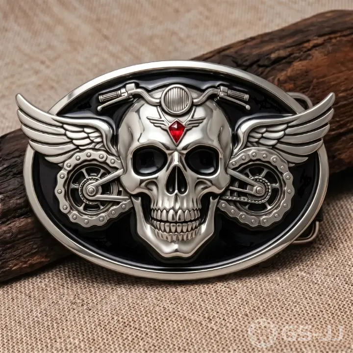 Wing Red Gem Skull Motorcycle Chain Belt Buckle Wing Red Gem Skull Motorcycle Chain Belt Buckle