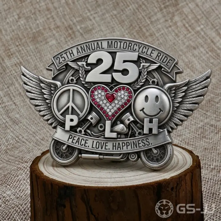 25th Peace Love Motorcycle Ride Cool Belt Buckles 25th Peace Love Motorcycle Ride Cool Belt Buckles