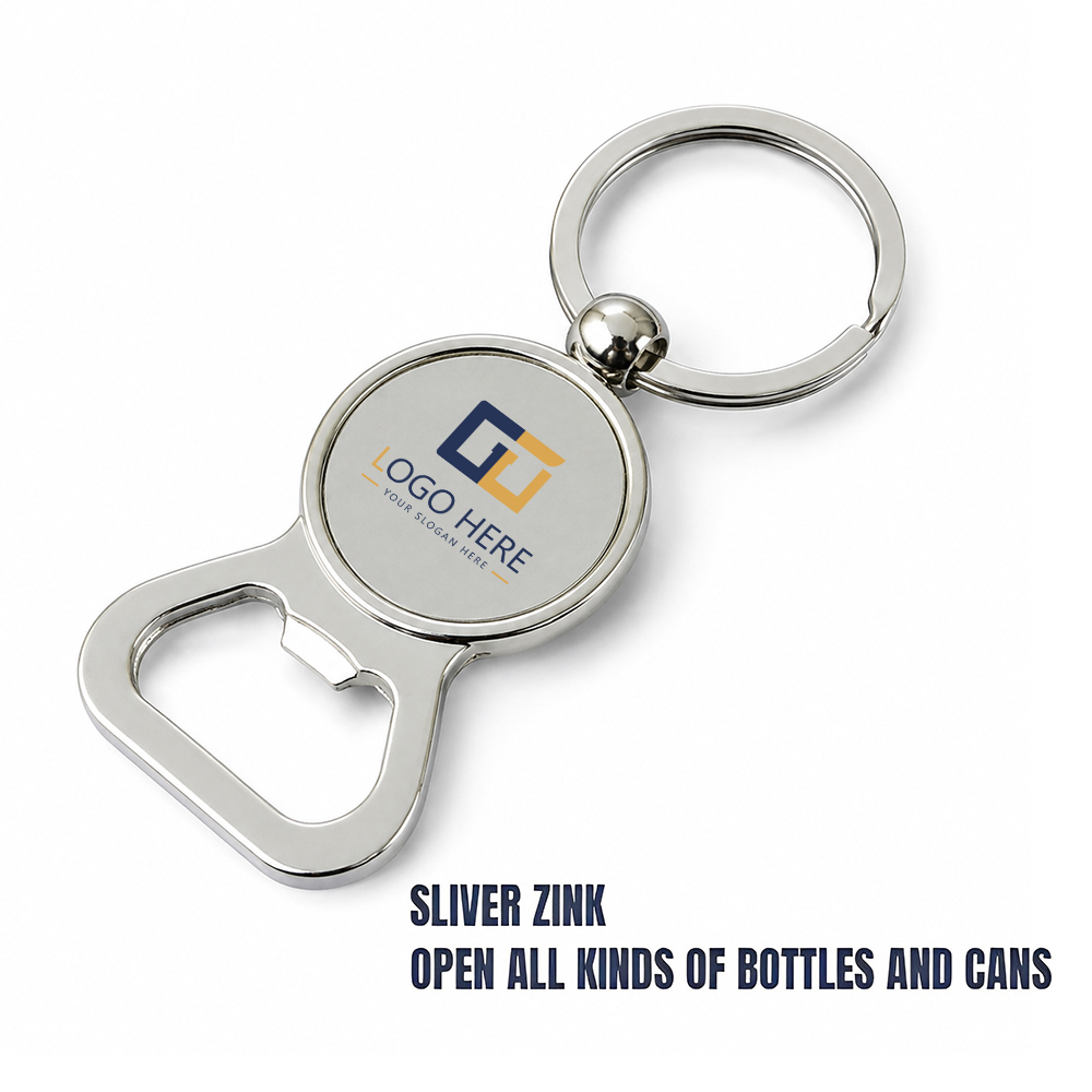 Zinc Keychain- Bottle Opener With Logo-Group
