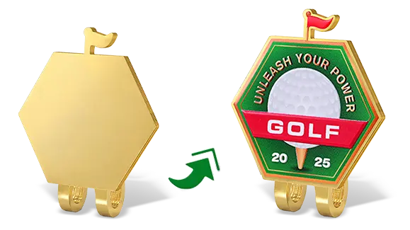 Shield Golf Slogan Custom Hat Clip Ball Markers Shield Golf Slogan Custom Hat Clip Ball Markers