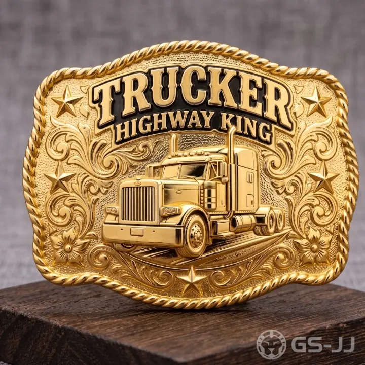 Trucker Gold Truck Belt Buckle Trucker Gold Truck Belt Buckle