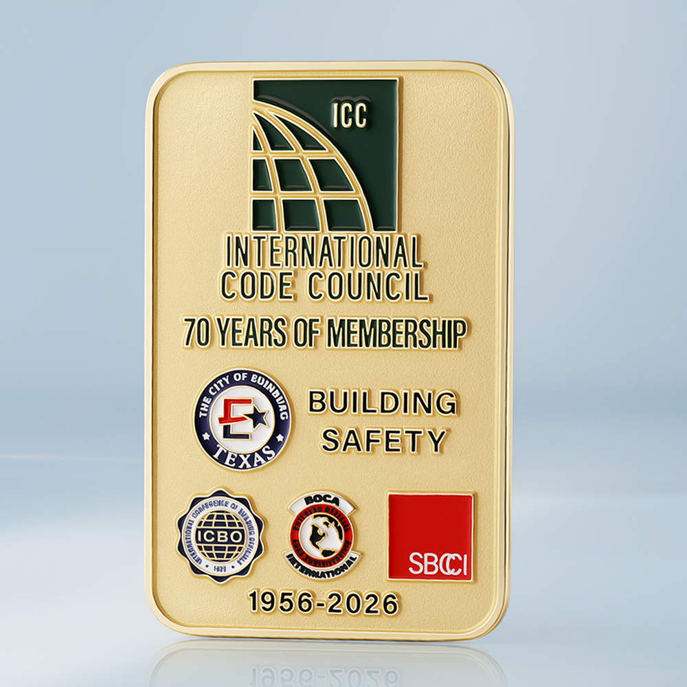 Custom ICC 70 Years of Membership Enamel Pin