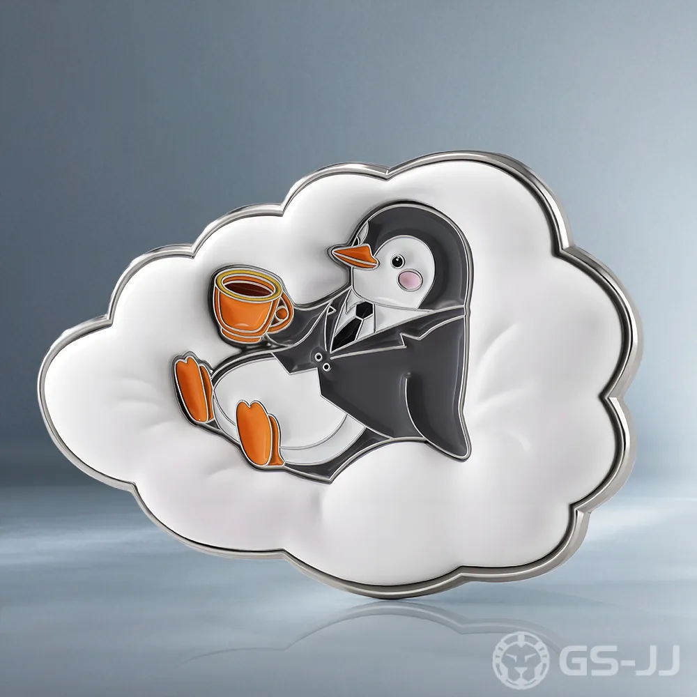 Penguin Coffee PVC Cloud Pin Penguin Coffee PVC Cloud Pin