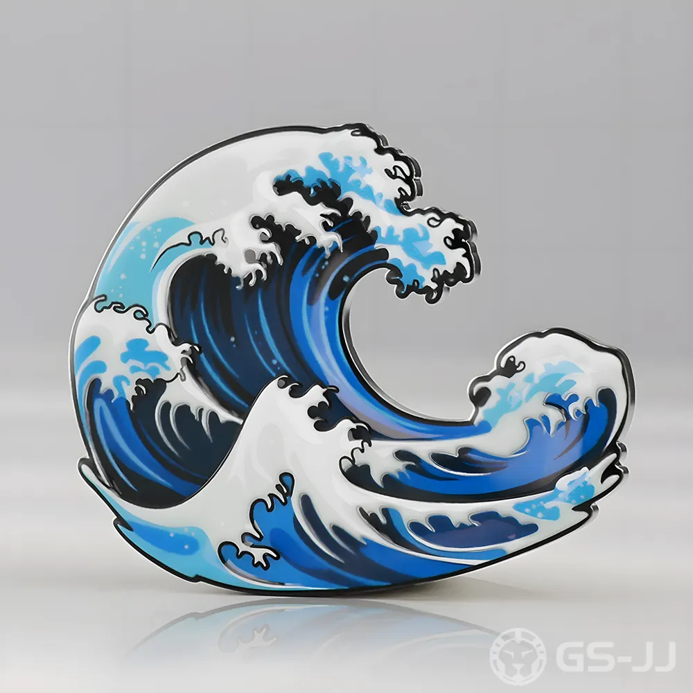Custom Ocean Wave Lapel Pin Custom Ocean Wave Lapel Pin