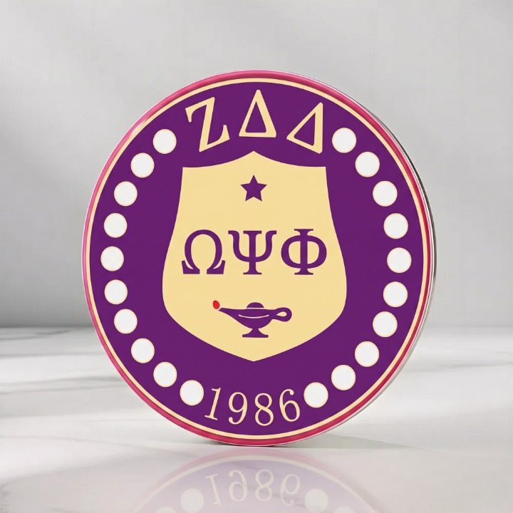 Hard Enamel Beaded Rim Round Fraternity Pin