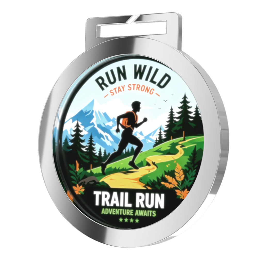 Custom Trail Run Acrylic Medal Detail