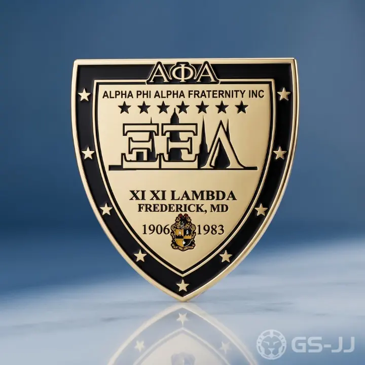 Hard Enamel Shield Fraternity Pin Hard Enamel Shield Fraternity Pin