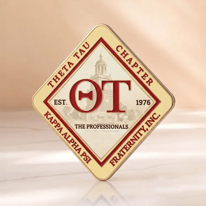 Hard Enamel Diamond‑Shape Fraternity Pin