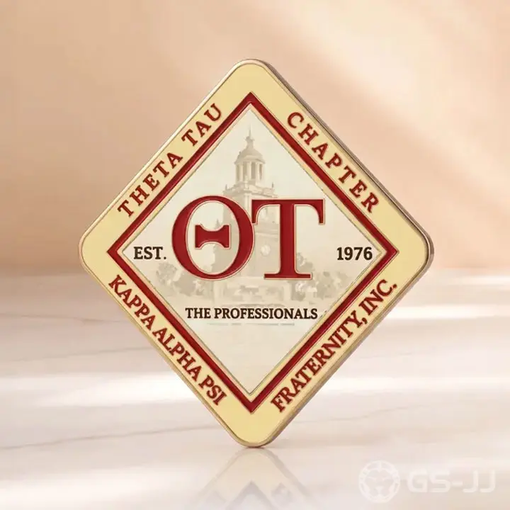 Hard Enamel Diamond‑Shape Fraternity Pin Hard Enamel Diamond‑Shape Fraternity Pin