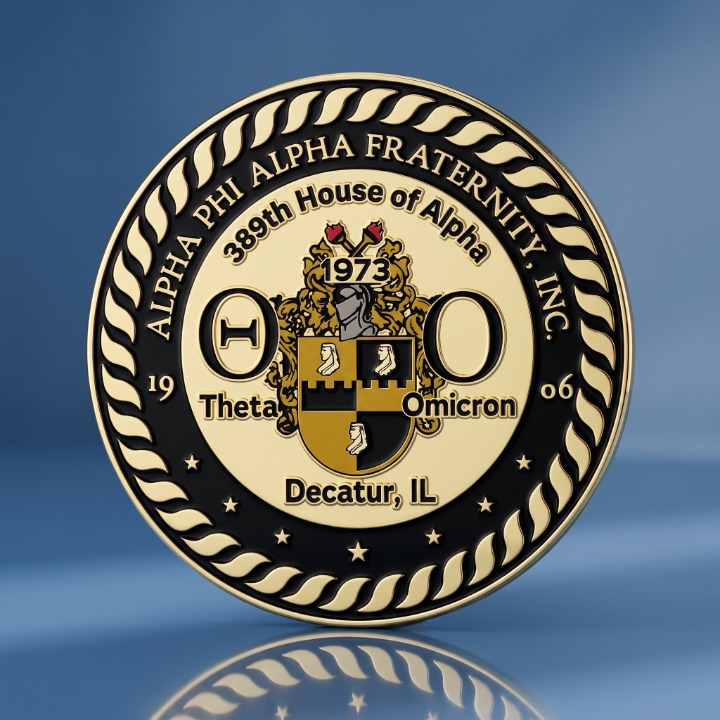 Rope‑Border Fraternity Pin