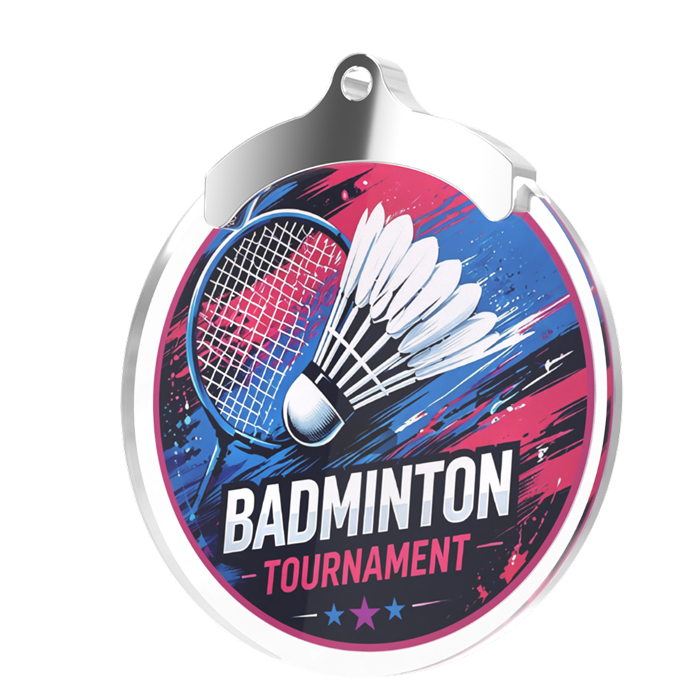 Badminton Tournament Acrylic Medal Detail Badminton Tournament Acrylic Medal Detail