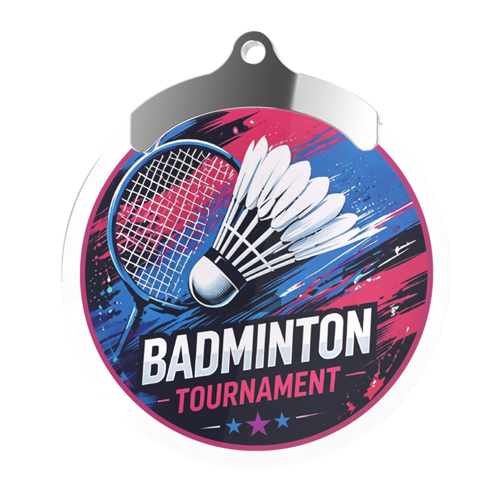 Badminton Tournament Acrylic Medal Front Badminton Tournament Acrylic Medal Front