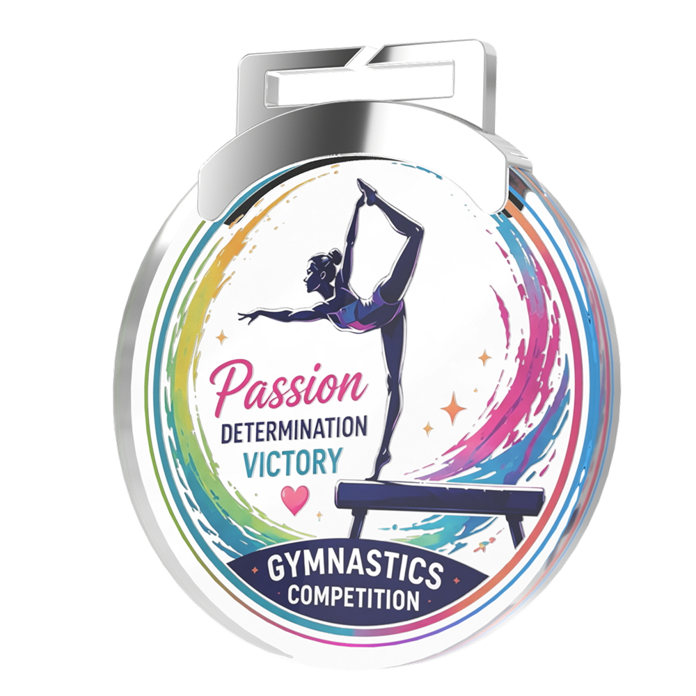 Custom Gymnastics Competition Acrylic Medal Detail