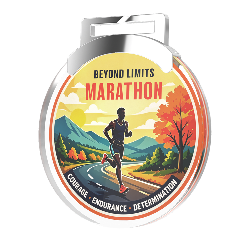 Custom Marathon Finisher Acrylic Medal Detail
