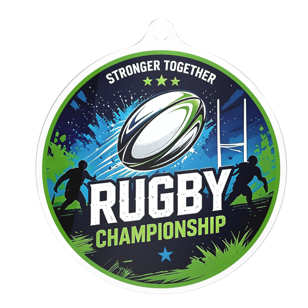 Custom Rugby Championship Medal Front