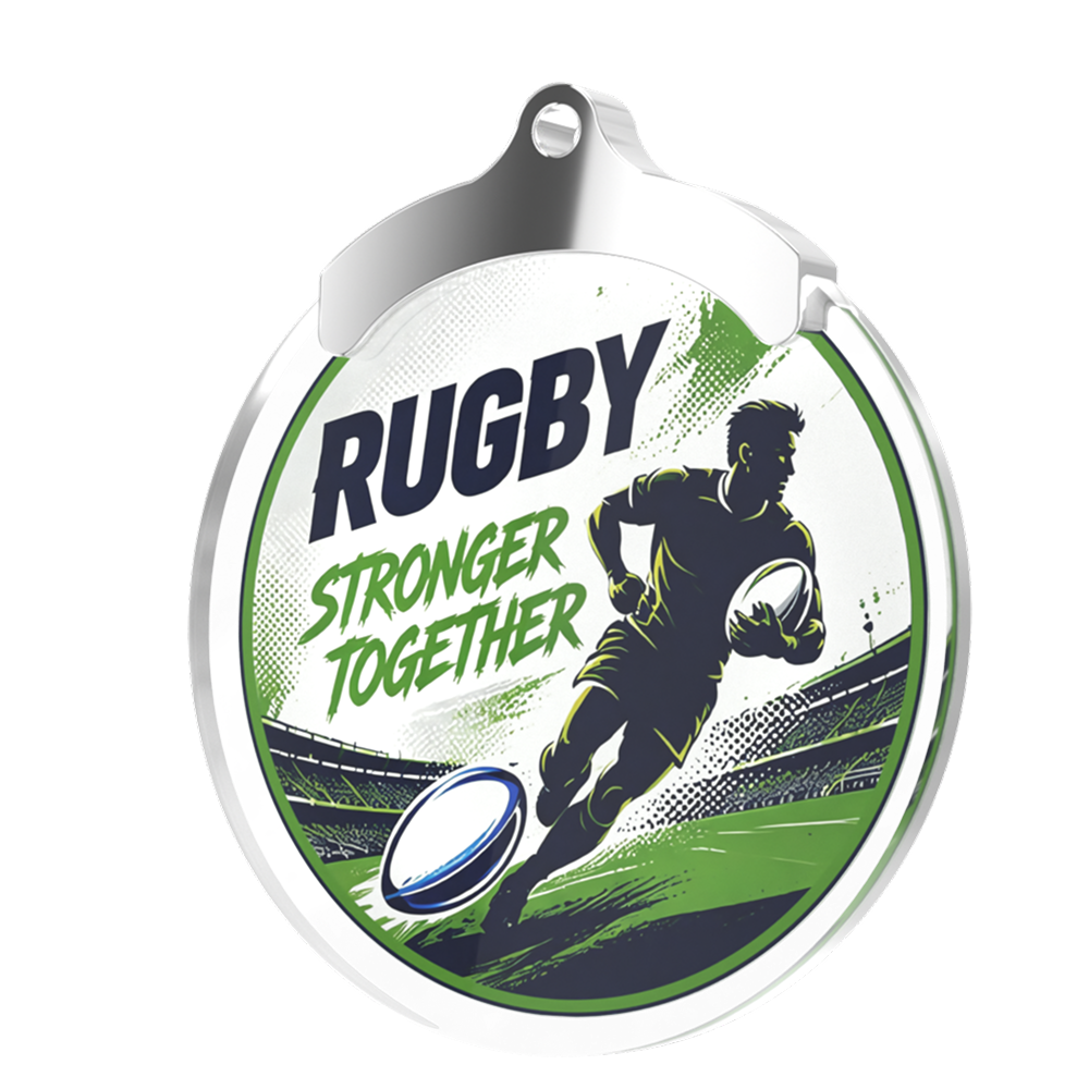 Custom Rugby Tournament & Team Medals Detail Custom Rugby Tournament & Team Medals Detail