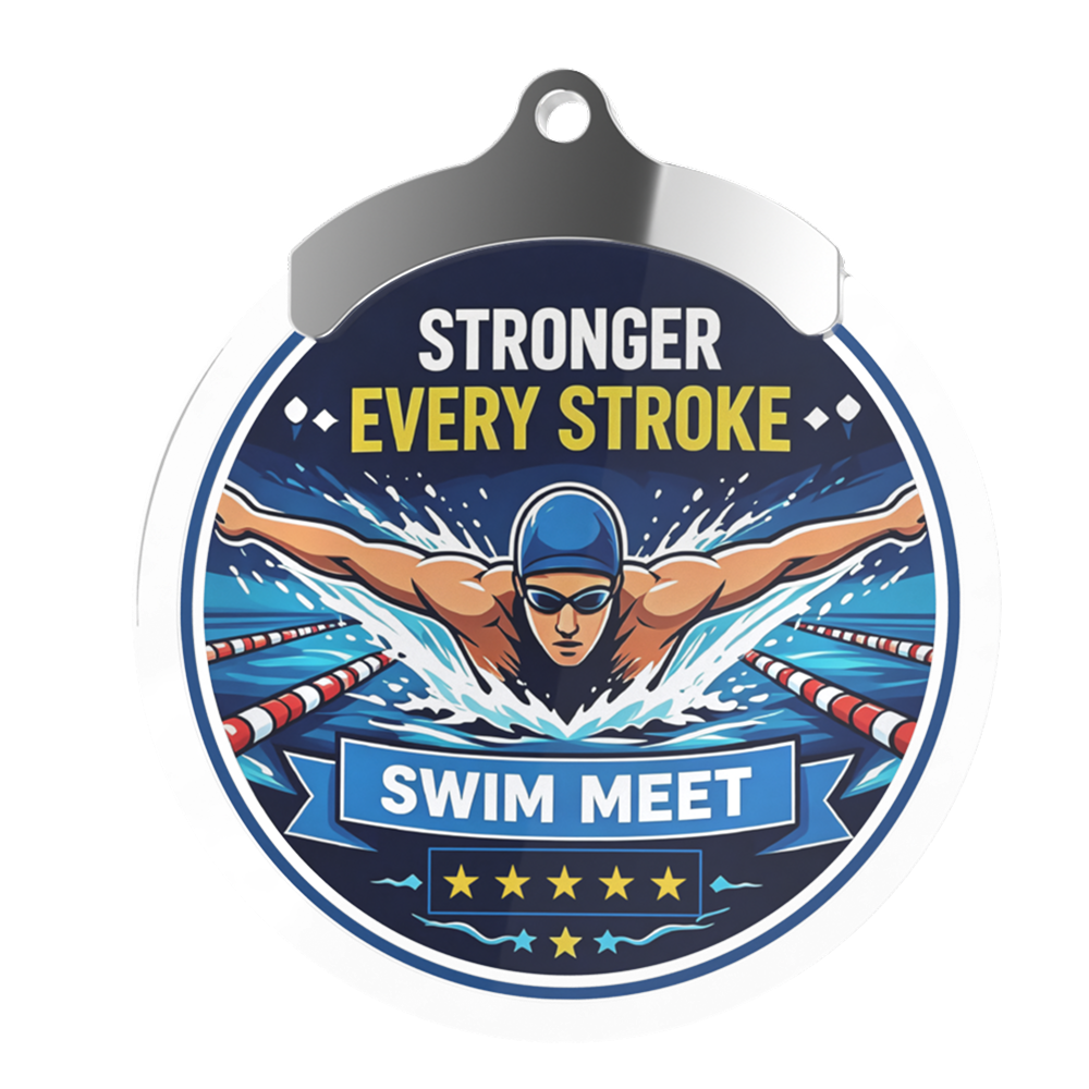Custom Swim Meet Acrylic Medal Front