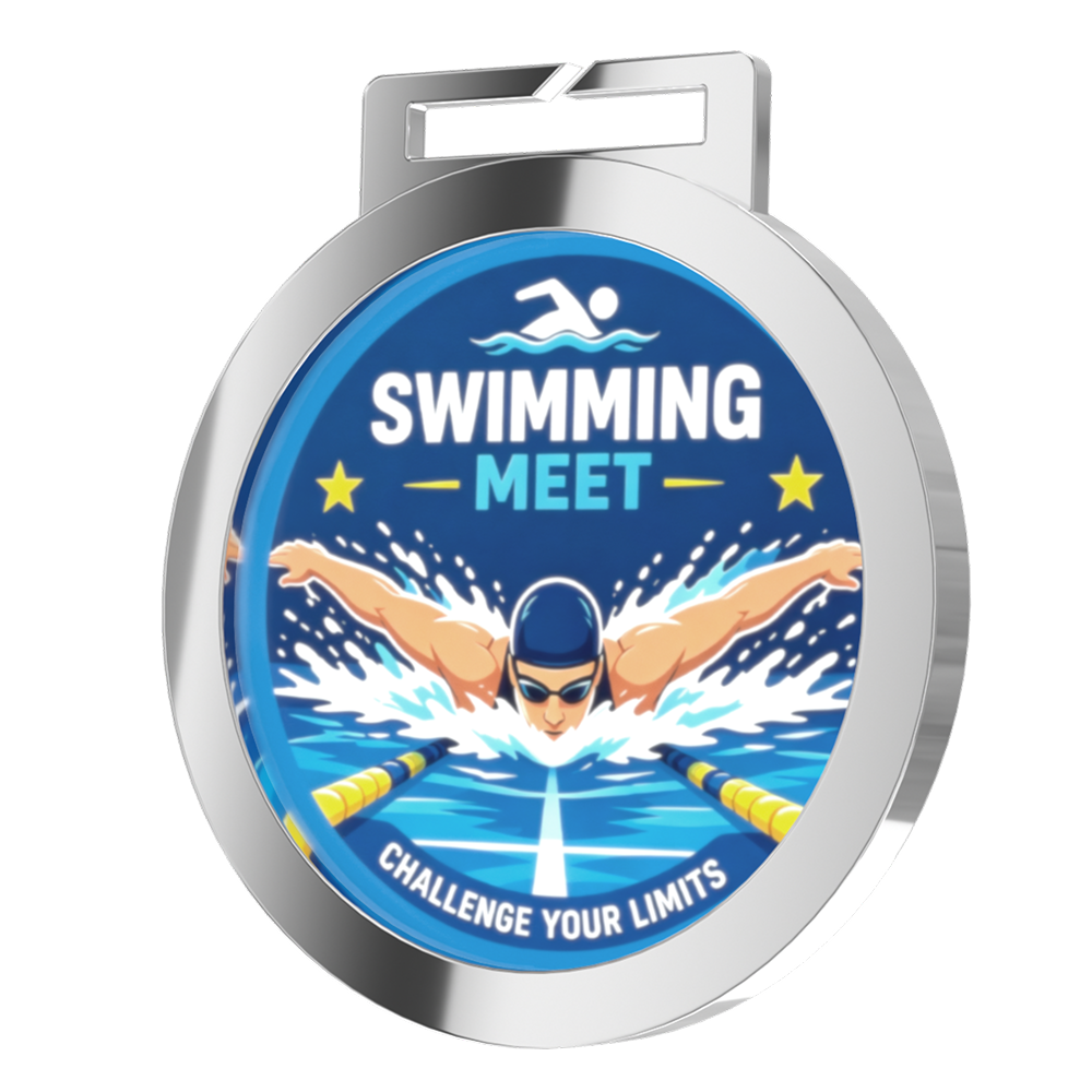 Custom Swimming Meet Acrylic Medal Detail Custom Swimming Meet Acrylic Medal Detail