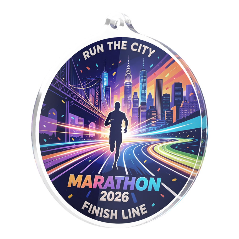 Marathon Finisher Acrylic Medal Detail Marathon Finisher Acrylic Medal Detail