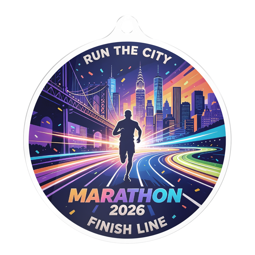 Marathon Finisher Acrylic Medal Front Marathon Finisher Acrylic Medal Front
